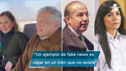 Calderón pide a “la señorita que no sabe leer” que desmienta “fake news” de AMLO en tren
