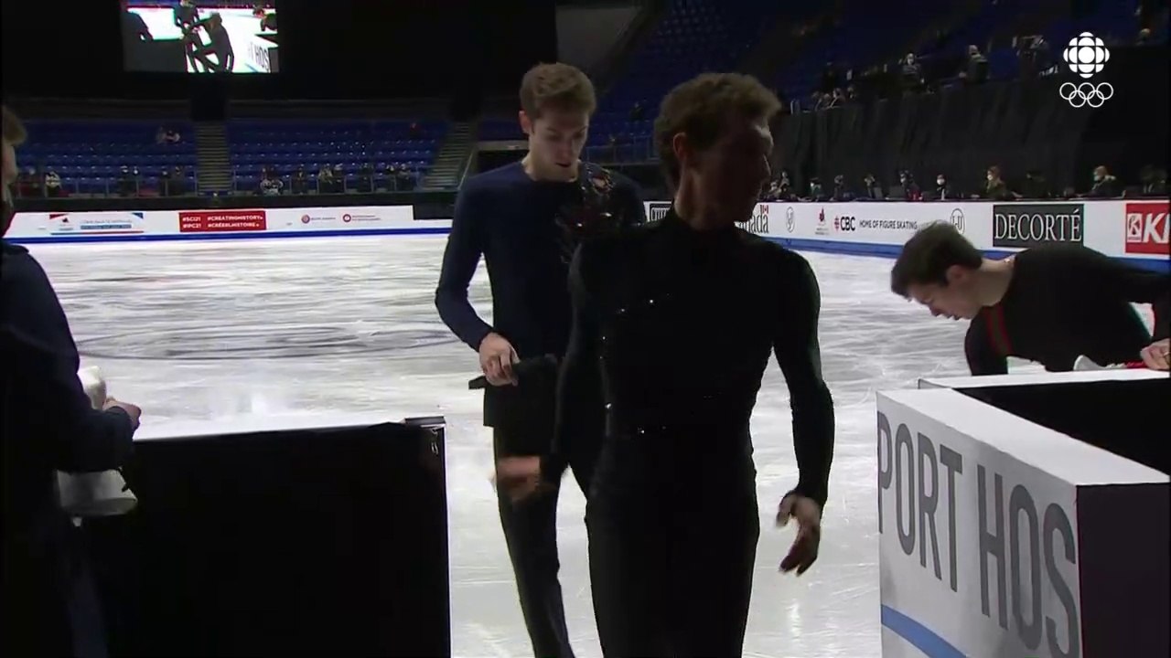 2021 SCI Men SP Group 2 Warm-Up Clips (Canadian Coverage) 720p - Keegan Messing, Jason Brown, Nathan Chen