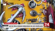 Delincuentes al acecho roban fácilmente emblemas de vehículos en toda la capital