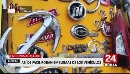 Delincuentes al acecho roban fácilmente emblemas de vehículos en toda la capital
