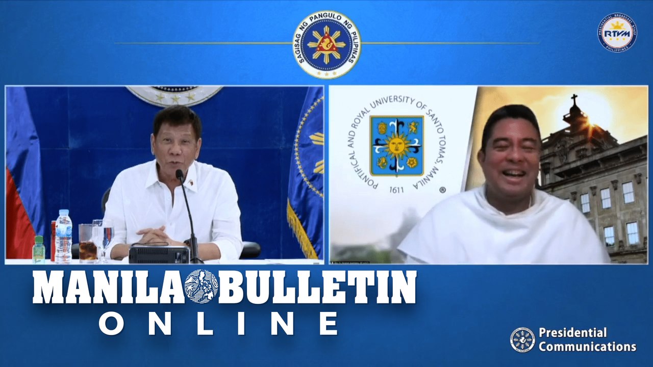 Duterte jokingly offers DOH post to biologist Fr. Austriaco after 'educational' presentation on Omicron variant