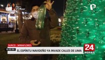 Adornos ecológicos navideños adornan parques y plazas de distritos de Lima