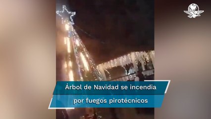 Se incendia árbol de Navidad en comunidad de Tula, Hidalgo