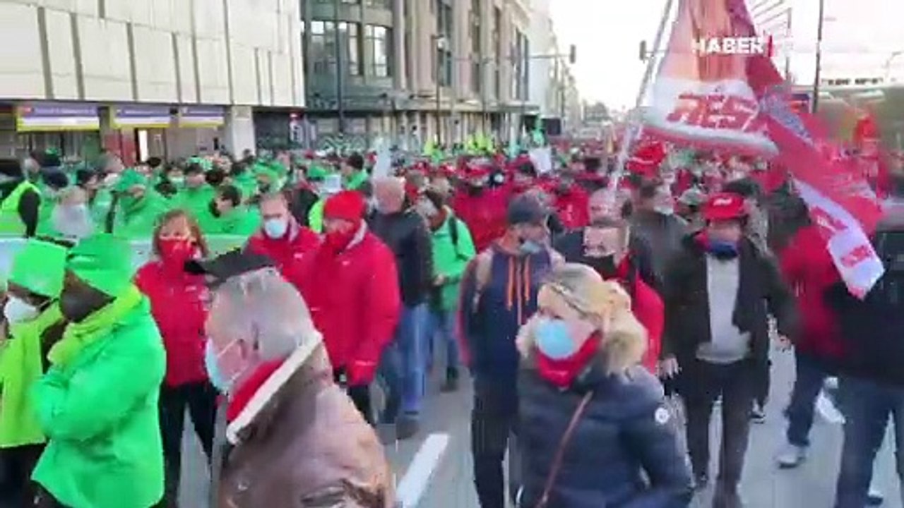 Belçika'da binlerce işçiden hükümete: Her şey zamlanıyor, ücretlerimiz hariç