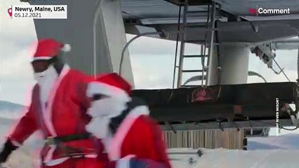 شاهد: متزلجون بزي سانتا كلاوس على المنحدرات الجليدية لجمع التبرعات في الولايات المتحدة