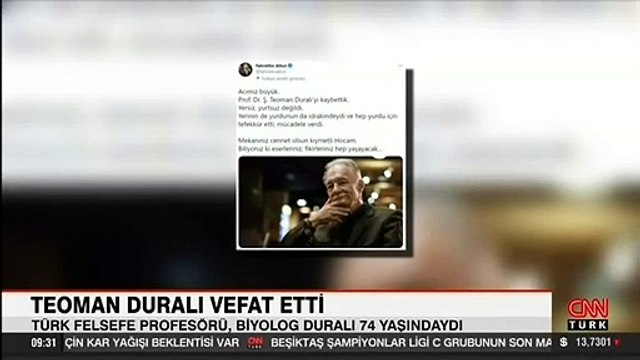 Prof. Dr. Şaban Teoman Duralı hayatını kaybetti
