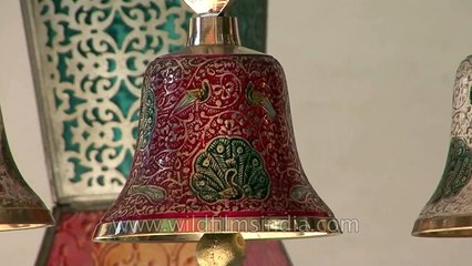 Antique bells for sale at a shop in the Mall, Mussoorie