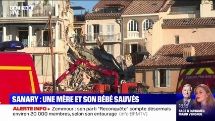 Effondrement d'un immeuble à Sanary: une mère et son bébé sauvés des décombres (BFMTV)