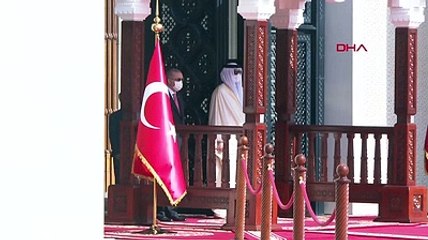 Erdoğan Katar'da böyle karşılandı