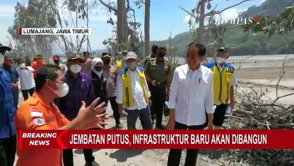Usai Bertemu Pengungsi, Jokowi Cek Jembatan Gladak Perak yang Putus Akibat Erupsi Semeru