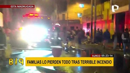 Incendio en quinta de adobe y quincha en Surco: diez familias quedan afectadas