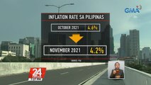 Inflation rate o bilis ng pagtaas ng presyo ng bilihin sa bansa, bahagyang bumagal nitong Nobyembre | 24 Oras