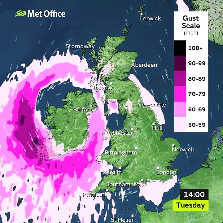 Storm Barra making its way towards Britain