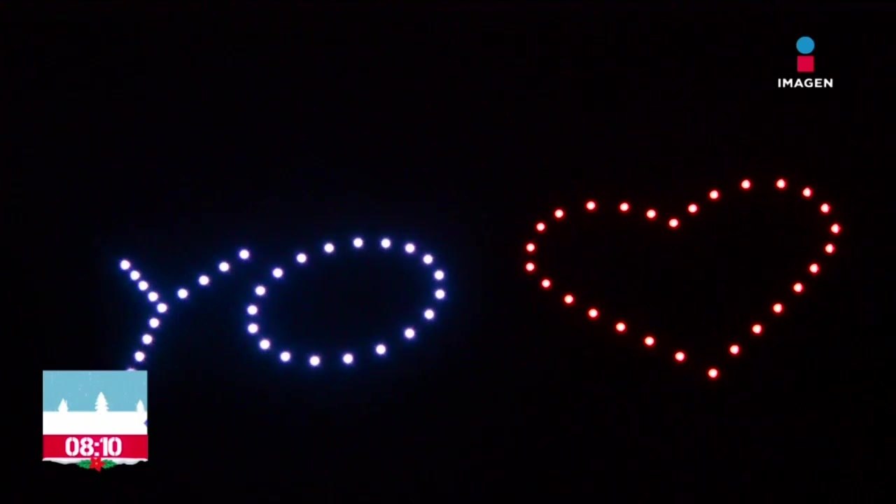 80 drones iluminaron el cielo de Calvillo, Aguascalientes