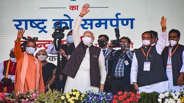 PM Modi jibes at SP during his Gorakhpur visit