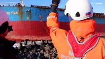 Russia, in salvo l'equipaggio della nave cinese arenata