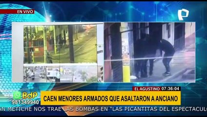 Menores de 14 y 16 años asaltan a anciano y le roban 700 soles en El Agustino