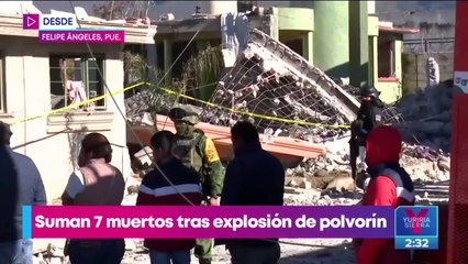 Explosión de polvorín en Puebla deja siete muertos