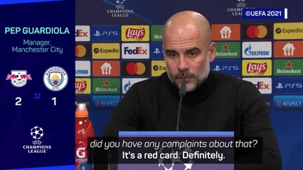 Download Video: Frosty Guardiola admits Walker 'definitely' deserved red card