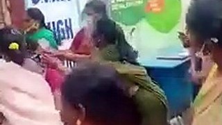 A Man being beaten by Women for misbehaving