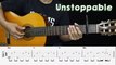 Unstoppable - Sia - Fingerstyle Guitar Tutorial + TAB & Lyrics By Yunus Guitarist
