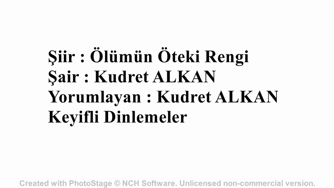 Çok güzel bir şiir - Kudret ALKAN - Ölümün Öteki Rengi  #aşkşiirleri
