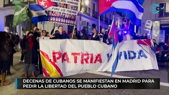 Decenas de cubanos se manifiestan en Madrid para pedir la libertad en Cuba