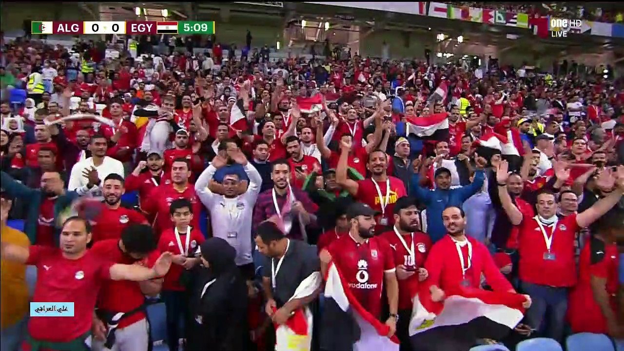 الشوط الاول مباراة مصر والجزائر بطولة كأس العرب 7-12-2021