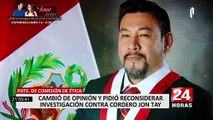 Solicitan reconsideranción a Comisión de Ética para que congresista Luis Cordero sea investigado