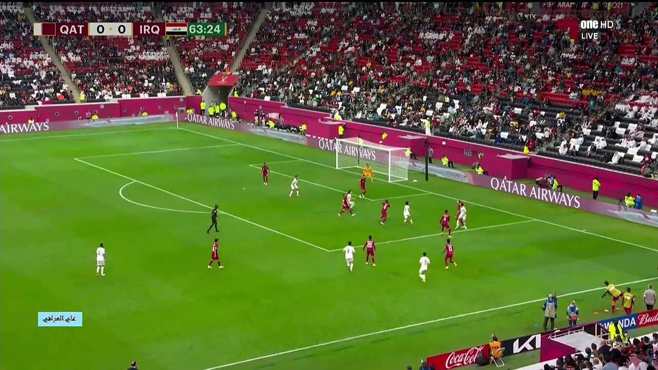 الشوط الثاني مباراة العراق 0-3 وقطر بطولة كأس العرب 6-12-2021