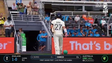 Rory Burns out on first ball _ Ashes day 1