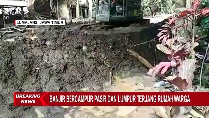 Banjir Campur Pasir dan Lumpur dari Lereng Gunung Semeru Tutup Jalur Jembatan Gladak Perak