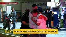 Ciclista muere arrollado por camión tráiler en el Callao