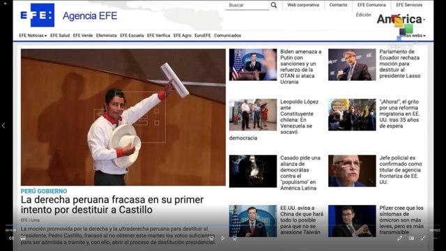 En Clave Mediática 08-12: Derecha peruana fracasa en primer intento de destituir a Castillo