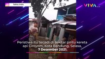 Seorang Kakek Nyaris Tertabrak Kereta Api di Bandung