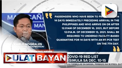 Breaking News: IATF, inilagay sa COVID-19 Red List ang France, epektibo simula sa Dec. 10-15