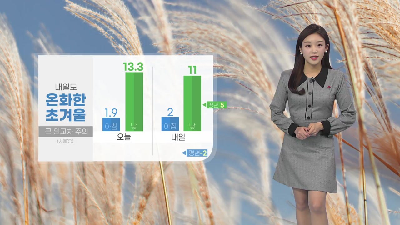 [날씨] 내일도 온화한 날씨...수도권 중심으로 미세먼지 농도 나쁨 / YTN