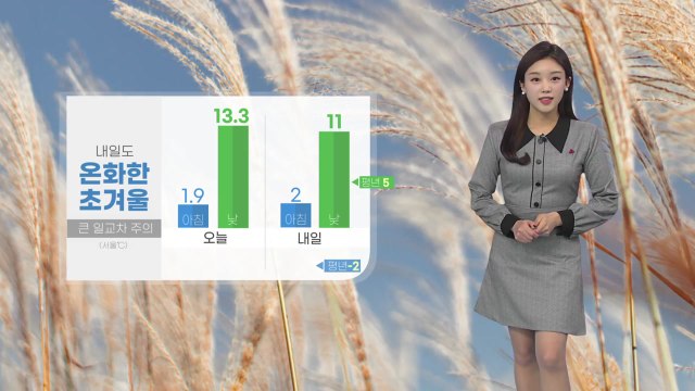 [날씨] 내일도 온화한 날씨...수도권 중심으로 미세먼지 농도 나쁨 / YTN