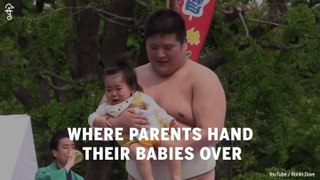 Nakizumo Is A Baby Crying Tradition In Japan With Sumo…