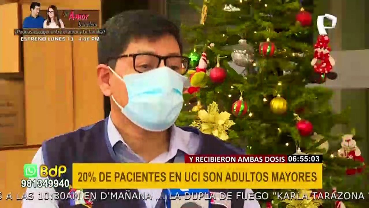 El 20% de los internados en UCI tienen 2 dosis de vacuna y son adultos mayores