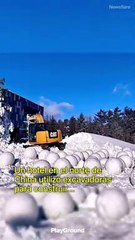 100 muñecos de nieve en un hotel de China