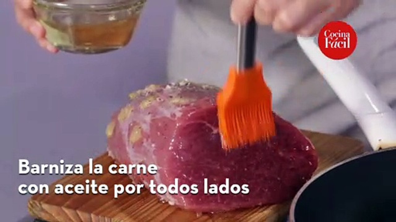 Cuete mechado de piña con miel agridulce - Cocina Fácil ‍