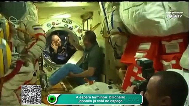 Bilionário japonês inicia jornada na Estação Espacial Internacional