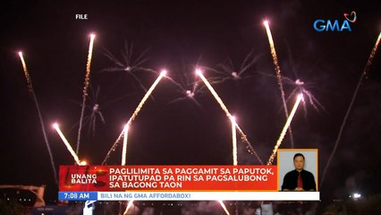 Paglilimita sa paggamit sa paputok, ipatutupad pa rin sa pagsalubong sa Bagong Taon | UB