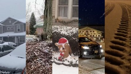 December snow lightly coats much of the Northeast