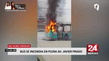 Bus de transporte público se incendió en Av. Javier Prado debido a fallas técnicas