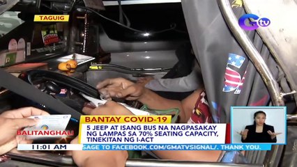 5 jeep at isang bus na nagpasakay ng lampas sa 70% seating capacity, tinekitan ng I-ACT | BT