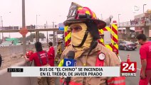 Panamericana Sur: se incendia bus que circulaba con revisión técnica vencida