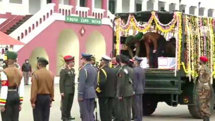 Bodies of CDS & others brought to Madras Regimental Centre