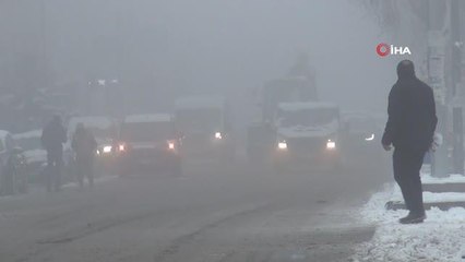 Kars'ta etkili olan sis hayatı olumsuz etkiledi